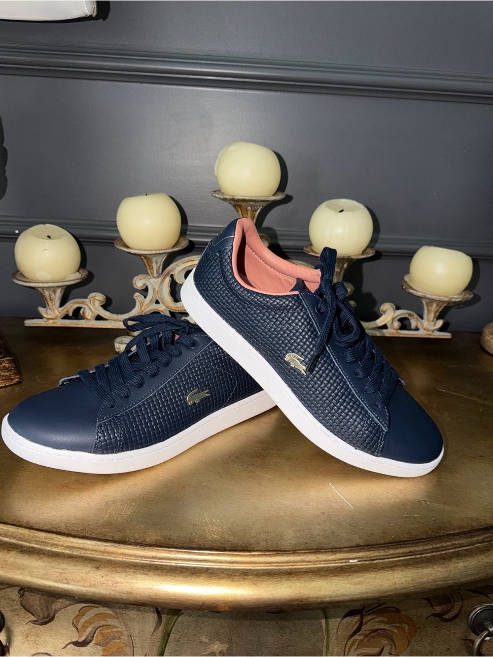 NWOT Lacoste Ladies Navy Low-Top Sneakers